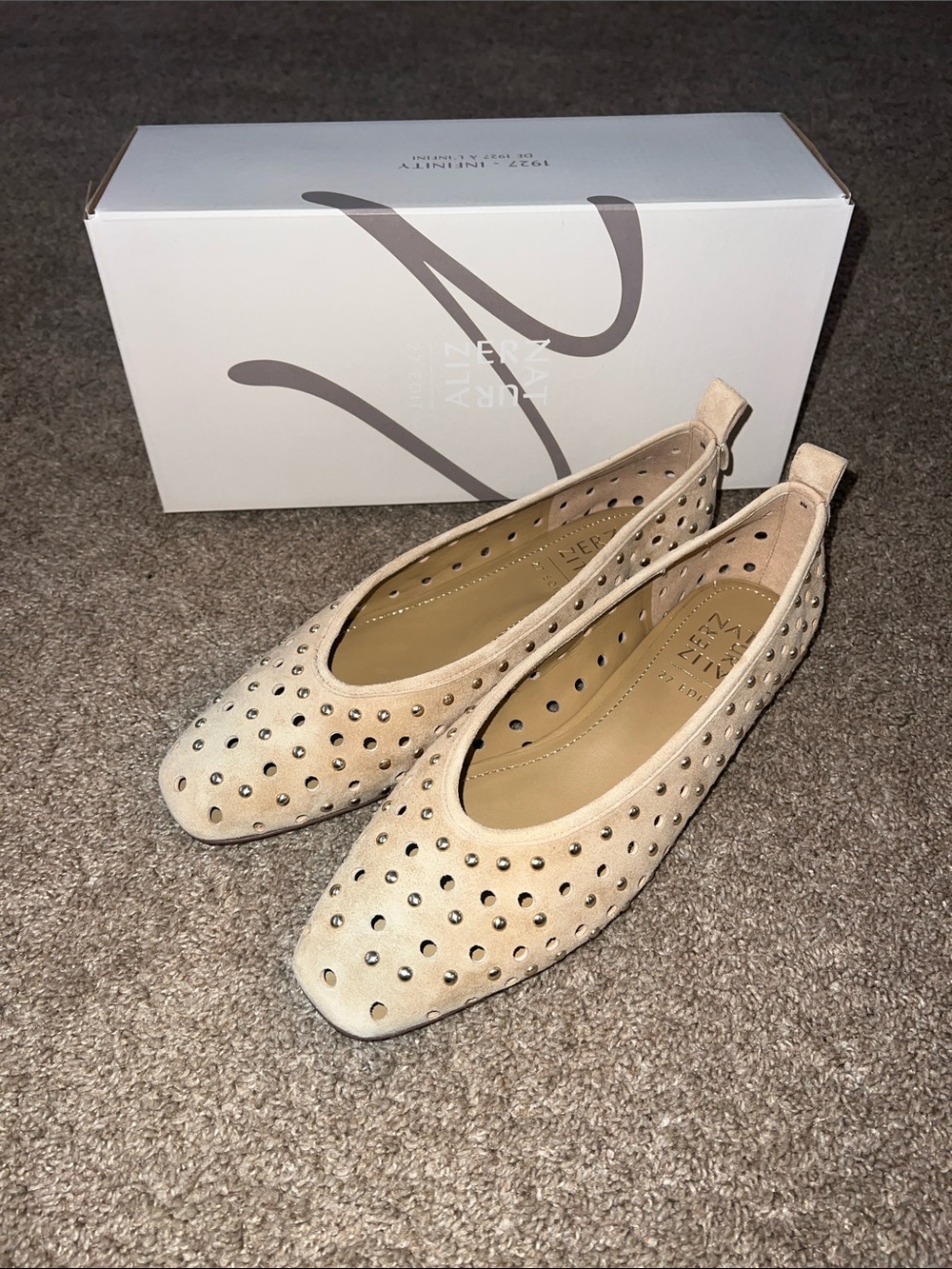 Naturalizer Carla Perf Women’s Flat in Dune Dust Suede